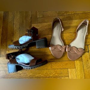 11wide brown/tan sandal, and flats bundle. Sandals never worn brand new.